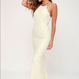 Cream Lace Maxi Dress